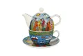 Goebel Tasse James Rizzi, Porzellan, Spülmaschinengeeignet, Bunt, Motiv: Stadt