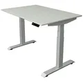 Kerkmann Move 4 elektrisch höhenverstellbarer Schreibtisch lichtgrau rechteckig, T-Fuß-Gestell silber 120,0 x 80,0 cm