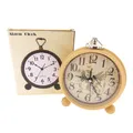 analoger Wecker rustikal braun Quartz Uhr Alarm batteriebetriebene Uhr