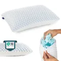 Alkamto Verstellbares Gelkissen – 73x48cm Kühlendes Memory Foam Kopfkissen mit Doppelseitigem Ice Silk & Viskose Bezug – Ideal für Rücken-, Bauch- und Seitenschläfer – Queen Size für erholsamen Schlaf