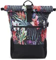 Ela Mo® Rolltop Rucksack Damen - Rollrucksack Anti Diebstahl für Sport & Reisen - Laptoprucksack für Schule, Uni, Business - Mit USB Anschluss & kompaktem Flaschenhalter - Tropical Heat