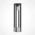 Lucande Wegeleuchte Kalisa, E27, IP44, 70 cm, grau, Metall - Silber/Grau
