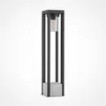 Lucande Außenleuchte Kalisa (spritzwassergeschützt (Modern) in Alu aus Aluminium (1 flammig, E27) - Wegeleuchte Pollerleuchte Wegelampe Sockelleuchte