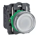 Schneider Electric Harmony XB5 Leuchtdrucktaster, 22mm, universelle LED, glatte Kalotte, 1S + 1Ö, 24V ACDC, Kunststoff, weiss, Artikelnummer XB5AW31B5