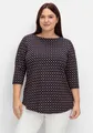 sheego Große Größen: Shirt mit 3/4-Arm und Minimalprint, tiefblau gemustert, Gr.40/42-56/58 15155602262
