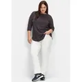 3/4-Arm-Shirt SHEEGO "3/4-Arm-Shirt", Damen, Gr. 56/58, tiefblau, gemustert, 50% Baumwolle, 50% Modal, gemustert, mehrfarbig, 3/4-Ärmel, Shirts