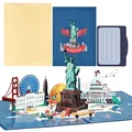 USA Pop Up Karte 3D Reisegutschein Geschenkkarte für Amerika Reise oder Flitt...