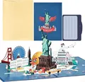 Joyoldelf Pop Up Karte USA 3D Reisegutschein New York Urlaub Geschenkkarte