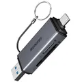 BENFEI SD Kartenleser, Dual Stecker USB 3.0/USB C Kartenlesegerät Highspeed OTG Adapter, für SD/MMC/Micro SD/TF/SDXC/SDHC/Micro SDHC/Micro SDXC, Kompatibel mit Android/Windows/Mac OS usw
