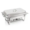 Mahlzeit Chafing Dish | Edelstahl Warmhaltebehälter | Speisenwärmer | Wärmebehälter | Rechaud für Catering, Buffet und Party (Nancy (1x 1/2 GN + 2X 1/4 GN-Behälter))