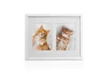 bomoe Bilderrahmen Bilderrahmen Galeria für 2 Fotos, 13x18cm, Weiß, Kunststoffglas, Metall-Aufhängung & Passepartout Multirahmen Holz