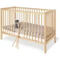 Pinolino Gitterbett Pinolino Hanna, Buche, Holz, Buche, vollmassiv, 64x85x124 cm, höhenverstellbar, Sprossen mit Normabstand, Aufbauanleitung im Karton, Lattenrost inklusive, Schlupfsprossen, Babymöbel, Babybetten, Gitterbett