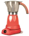 Jocca Espressomaschine Kaffeemaschine mit 0,25 L Kaffeekanne Rot für 6 Tassen und Warmhaltefunktion, 480W, Edelstahl, Warmhaltefunktion, transparente Kaffeekanne