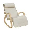 SONGMICS Schaukelstuhl beige braun Stoff 67,0 x 121,5 x 84,0 cm, 1 St.