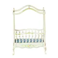 Puppenhaus Viktorianisch Baldachin Kinderbett Blau-Weiß 1: 62.2cm JBM