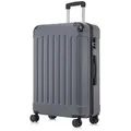 YONSLY Hartschalen-Trolley Hartschalen-Koffer Trolley 360° Rollen, robuster Reisekoffer, 4 Rollen, mit Zahlenschloss, für Business und Urlaub 46/55/66/76 cm grau 76 cm