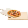 Pizzastein / Brotbackstein-Set PS 16 beige, 35 x 35cm, mit Holzschaufel