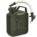 BW® Benzinkanister Metall 5 Liter mit Ausgießer - Kraftstoffkanister Bronzegrün - RAL 6031-F9 - TÜV-geprüft und UN-Zulassung - 0,8mm Stahl nach DIN 7274 - Made in Europe