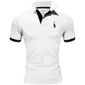 REPUBLIX Poloshirt JOSEPH Herren Basic Kurzarm Kontrast Polo Hemd rot|schwarz M