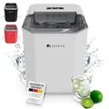 Juskys Eiswürfelmaschine IceOracle - Cocktail Eiswürfel in 6-13 min - Mini Eiswürfelbereiter für 12 kg/Tag - Großer Eiswürfelbehälter - Weiß