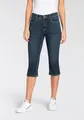 Caprijeans "Dream-Sum", Bequemer Sitz mit krempelbarem Saum, Gr. 32 - N-Gr, dark blue used wash N-Gr