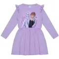 Frozen Sweatkleid Eiskönigin Kleid Anna und Elsa langarm mit Anna und Elsa lila|weiß 104