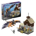 Mattel HDL28-Mega-The Witcher-Bauset+LED-Lichtern,1170 Teile,Geralts Greifjagd