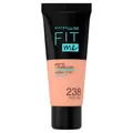 Maybelline New York Fit me! MATTE&PORELESS Make-up Nr. 238 Rich Tan, flüssiges Make-up, passt sich dem Hautton an, feuchtigkeitsspendend, mattierend, leichte bis mittlere Deckkraft, 30 ml