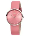 Boccia Titanium Damenuhr 3309-13 Titan 36 mm mit pinkem Zifferblatt, Quarz Armbanduhr mit Lederarmband rosa, ultraflach ca 7 mm, wasserdicht 3 bar, leicht und antiallergisch