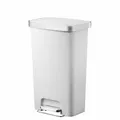 EKO Design Treteimer Hana 45 Liter Kunststoff Weiß mit Beutelklemmrand