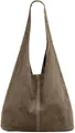 Caspar große Damen Wildleder Tasche Hobo Bag Shopper - CLASSIC LINE - Modell No.767 - Made in Italy, Farbe:taupe, Größe:One Size