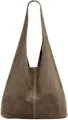Caspar Schultertasche große Damen Wildleder Tasche Hobo Bag - CLASSIC LINE - Modell No.767, angenehm leicht, ohne Innenfutter, mit Sicherheitsfach, 100% Echtleder
