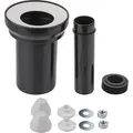 WC-Anschlussgarnitur mit Abflussrohr 110 mm mit weißen Kappen - Ablaufstutzen außen