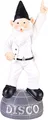BRUBAKER Gartenzwerg Disco Boy - Club Tänzer Zwerg auf Halbkugel - Gartenfigur Lustig - Dekoration Wetterfest für Garten Campingplatz - Gartendeko für außen - 25 cm groß