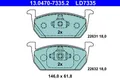 Bremsbelagsatz Scheibenbremse vorne Ate 130470 73352 für AUDI SEAT SKODA VW