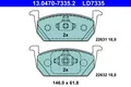 ATE 13.0470-7335.2 Bremsbelagsatz, Scheibenbremse für AUDI SEAT SKODA VW