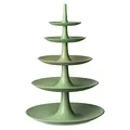 Koziol BABELL Big Etagere 5-teilig | Servierständer für Kuchen, Gebäck, Obst, Käse, Sandwiches | biozirkulärer Kunststoff, stapelbar, spülmaschinengeeignet | Küche, Haushalt (Nature Leaf Green, Big)