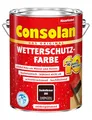 Consolan Wetterschutzfarbe, Deckender Holzschutz für Außen, Dunkelbraun, 5L
