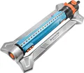 GRÜNTEK Viereckregner Metall Oszillations-Rasensprenger mit flexiblem Bewässerungsbereich, für Flächen bis 0 m², (Sprinkler), der Messing-Sockel des Schnellanschlusses ist besonders robust