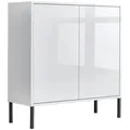 Mid.you Kommode Mailand Typ 4 + MF, Weiß, Weiß Hochglanz, Holzwerkstoff, 3 Fächer, 79x86x33 cm, erweiterbar, stehend, Wohnzimmer, Kommoden & Sideboards, Kommoden