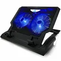 AABCOOLING NC65 - Laptop Lüfter mit 2 Lüftern, Einstellbare Neigung und Blau LED, Laptoptisch, Cooling Fan, Laptopständer für Laptops bis 15,6 Zoll und PS4 PRO/Xbox Consolen, Halterung