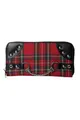 Banned Alternative Geldbörse Tartan Handcuff Geldbeutel Rot Kariert Punk Nieten