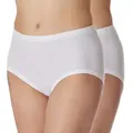 Schiesser 2P Original Classics Fine Rib Waist Panties Weiß Baumwolle 48 Damen