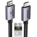UGREEN HDMI 2.1 Kabel 10K 8K 60Hz 4K 240Hz 165Hz 144Hz 120Hz 48Gbit/s High Speed, HDMI Kabel 2.1 Ultra HD eARC HDR 10+ HDCP Dolby Vision VRR kompatibel mit Mac mini M4/PS5/ Xbox-Serie X/Laptop(0.5M)