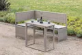 MX Gartenbank Eck 3 tlg. Gartenmöbel Balkonmöbel Eckbank Rattanbank Tisch