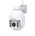 Foscam SD4 4 MP Dual-Band WLAN PTZ Dome Überwachungskamera mit 4-Fach optischem Zoom und Nachtsicht bis 50 Meter, Erkennen von Personen, Bewegungen und Geräuschen, Weiß