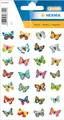 HERMA 6819 Aufkleber Schmetterlinge Glitzer klein mini, 28 Stück, Schmetterling Sticker in bunten Farben, Butterfly Etiketten für Fotoalbum Tagebuch Poesiealbum Scrapbooking Dekoration Briefe Basteln