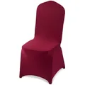 VEVOR Stuhlhussen Stuhlbezug 50 Stk. waschbarer & abnehmbarer Stuhlüberzug aus Polyester-Spandex für Hochzeitsfeiern Esszimmerbankette Restaurant, passend für Stühle (51 x 45 x 95 cm) Burgunderrot