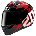 HJC C10 Diablo Mask Helm, schwarz-weiss-rot, Größe XL für Männer
