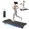 Tragbar Laufbänder 3 in 1 - Laufband mit 8% Steigung - 1-10 km/h - Elektrisches 3.0 PS Bürstenloser Motor - Laufgerät bis 130KG - LED-Anzeige - Schwarz